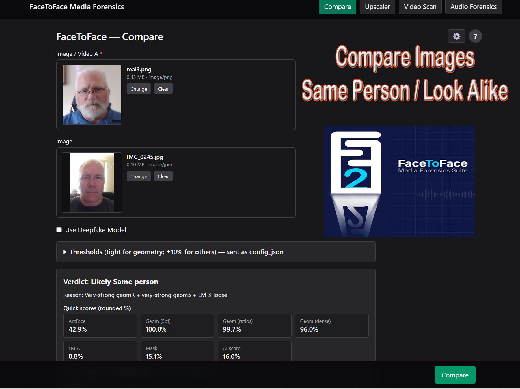 Compare Images — Same Person / Look Alike